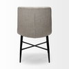 Barrow Solid Back Dining Side Chair | Beige Fabric with Black Metal, Dining Chair by Mercana, 19.75" length x 24" width x 34" height thumbnail 9