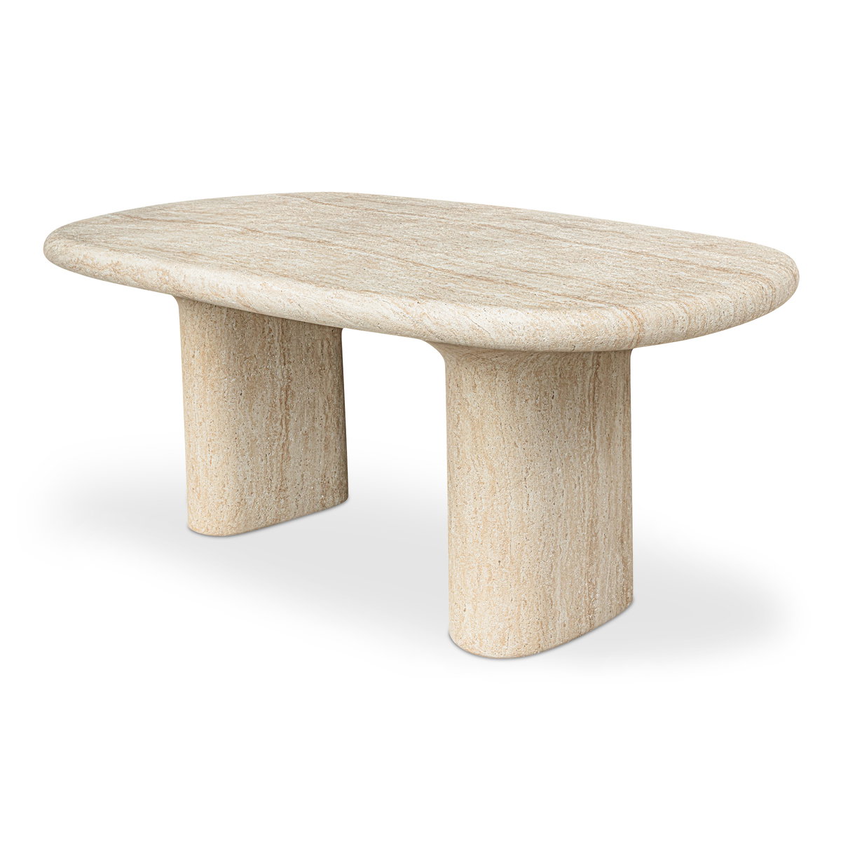 Warby Outdoor Dining Table Beige, Outdoor Table by Moe's Home, 6'6" width x 2'6" height x 3'6" depth View 1