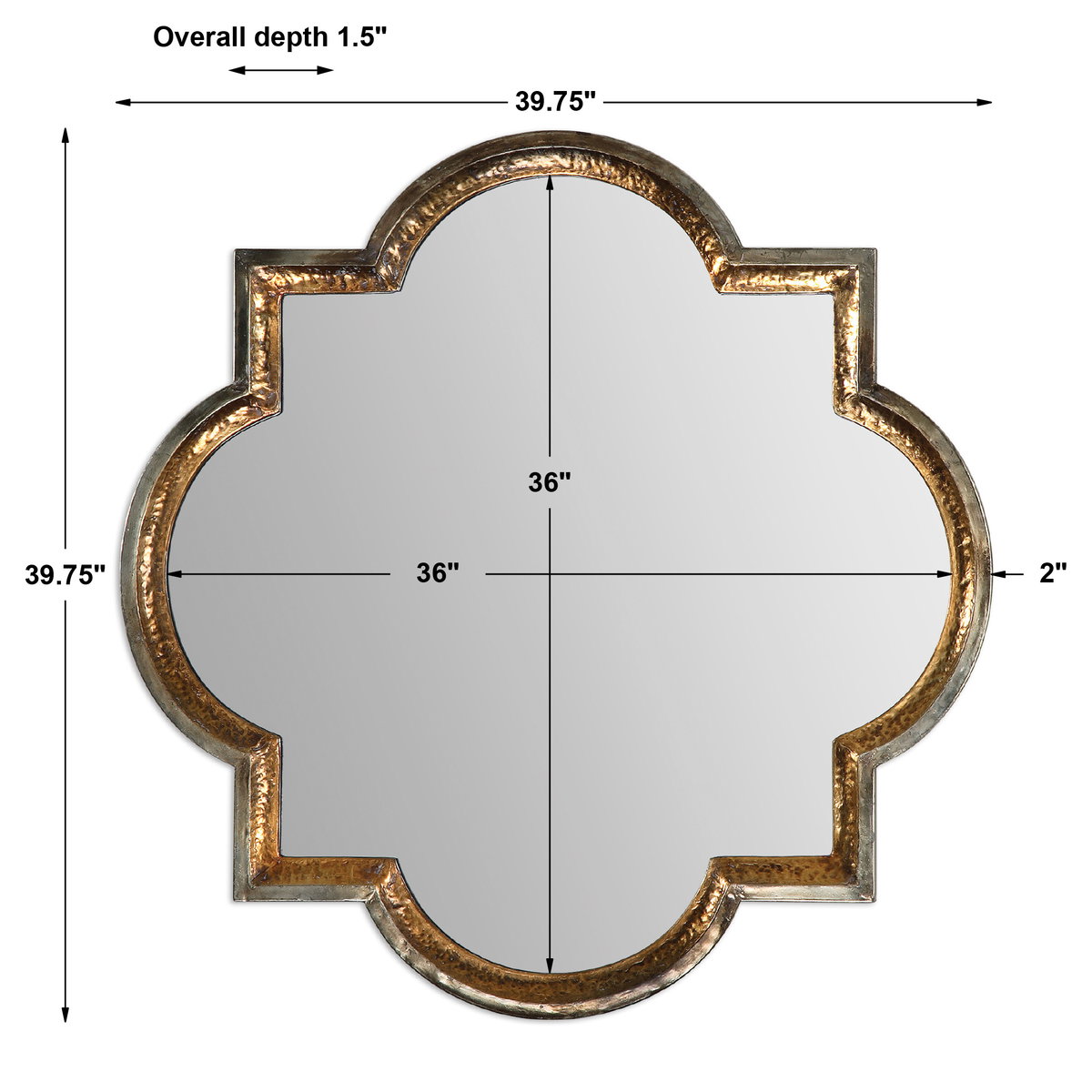Lourosa Gold Mirror, by Uttermost, 39.75" width x 39.75" height x 1.5" depth View 3
