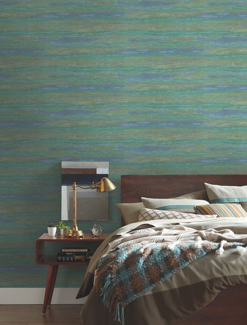 Painterly Blue & Green Wallpaper