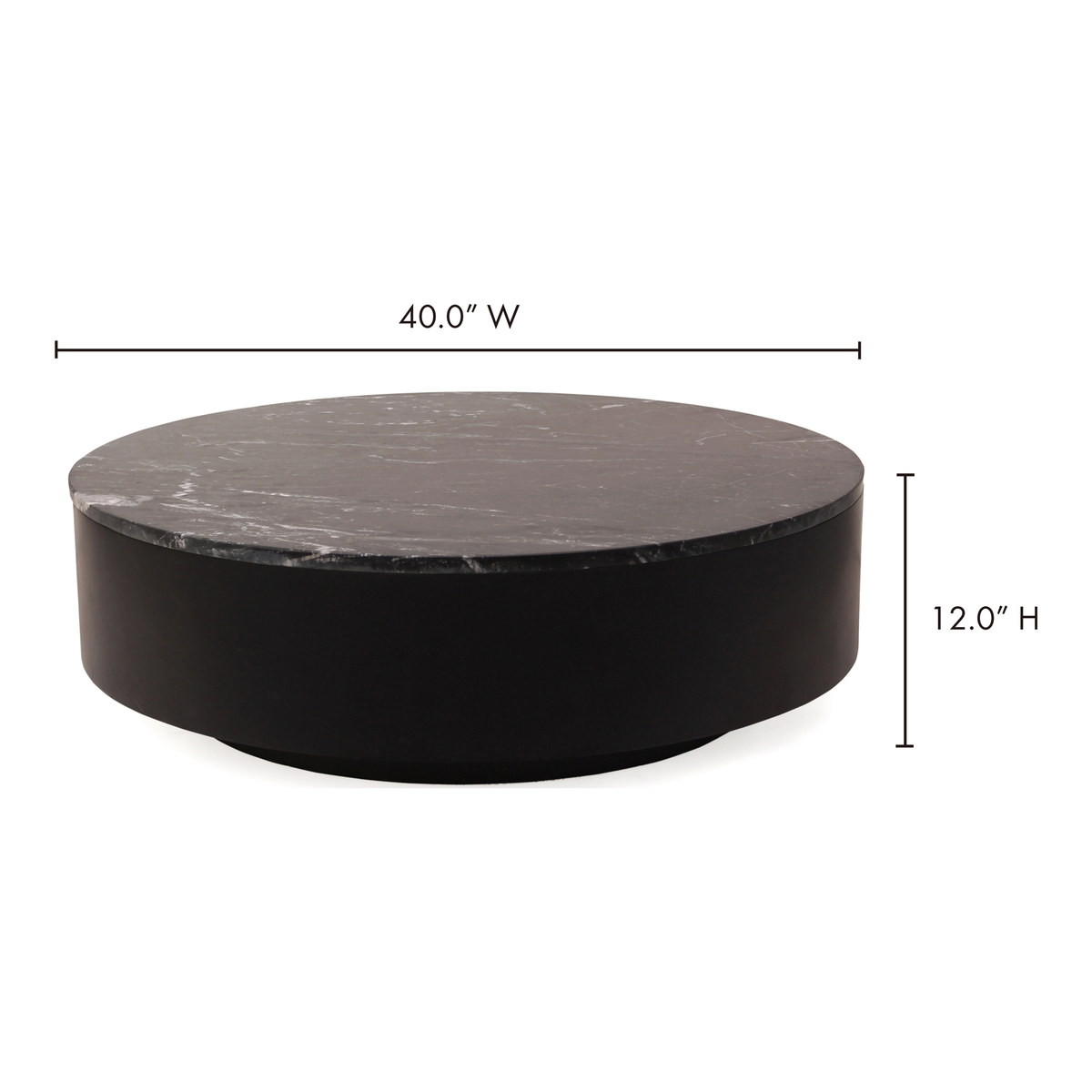 Ritual Coffee Table Black, by Moe's Home, 40" width x 12" height x 40" depth View 8