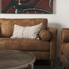 Loretta  Cognac Brown Faux Leather Three Seater Sofa with Two Bolster Cushions thumbnail 3