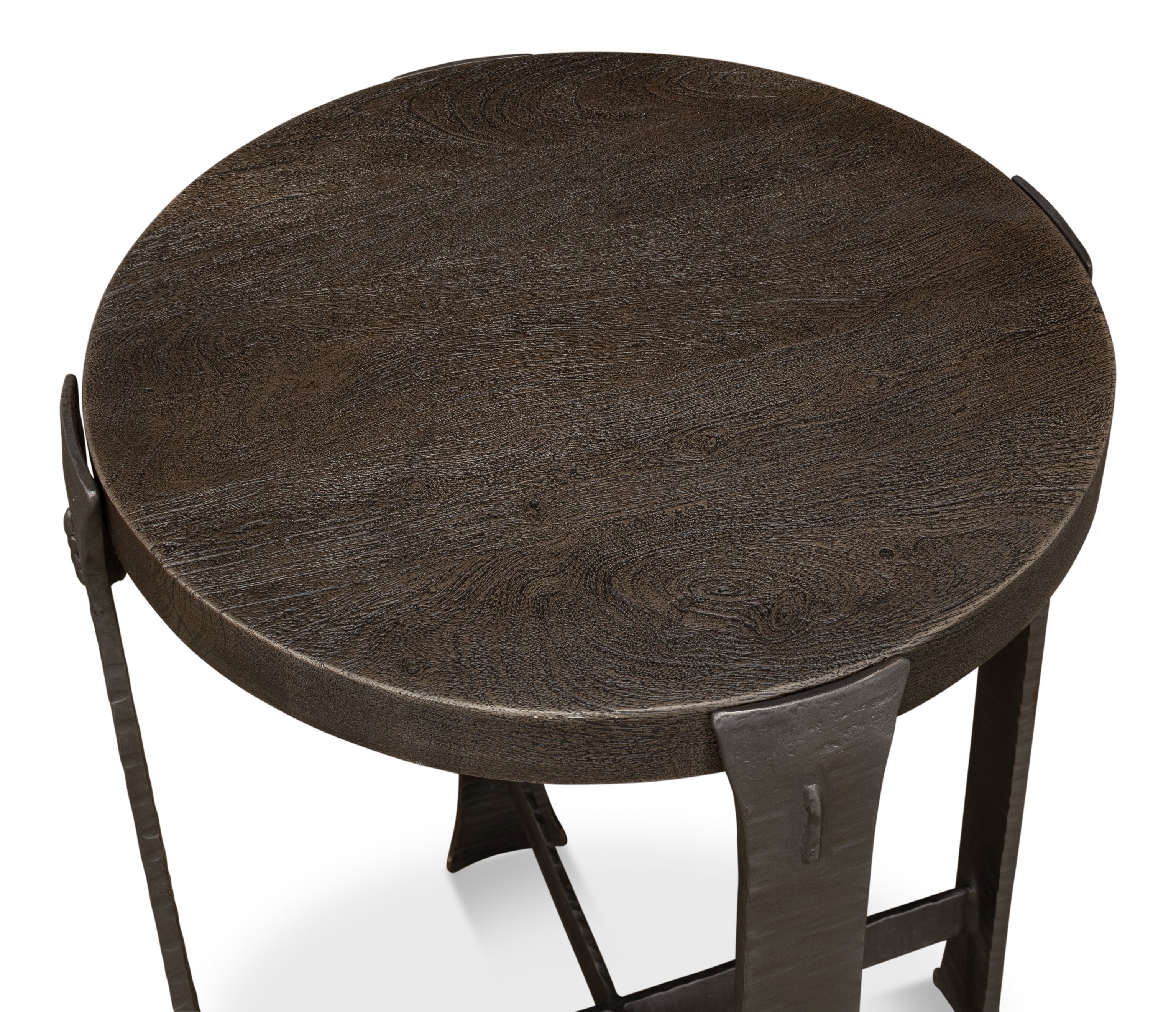 *Forged Slats Side Table/Moleskin, Side & End Table by Sarreid, 18" length x 18" width x 25" height View 4