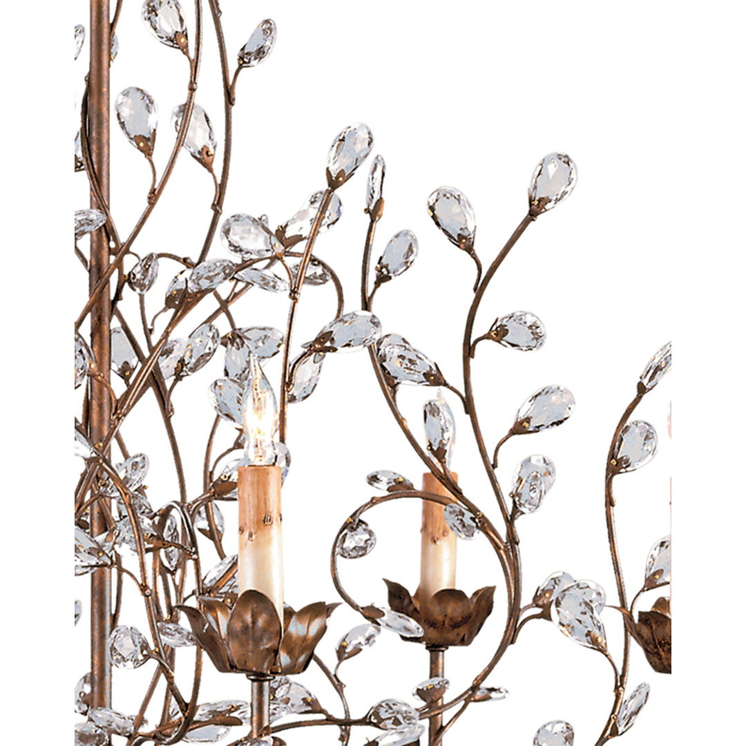 Crystal Bud 8 - Light Chandelier, by Currey and Company, 33" width x 33" height x 33" depth View 9