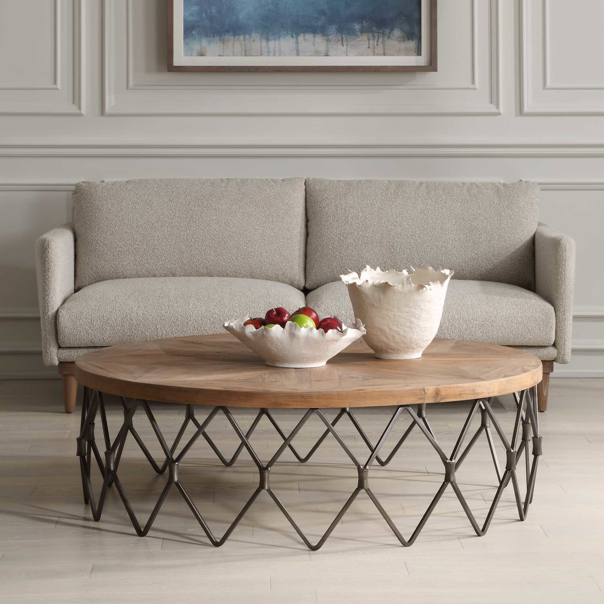 Chain Reaction Wooden Coffee Table, by Uttermost, 54" width x 17" height x 54" depth View 6
