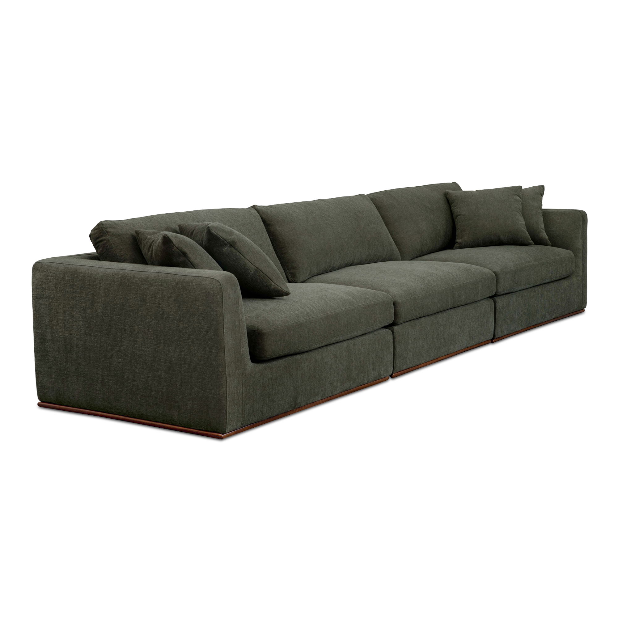 Rue Modular Sofa Dark Green, Sofas & Sectional by Moe's Home, 136.2" width x 23.6" height x 41" depth View 2