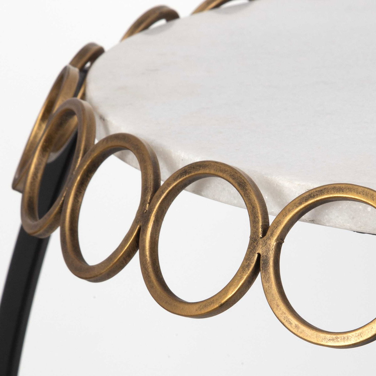 Chainlink White Marble Side Table, Furniture by Uttermost, 25.25" width x 21.75" height x 25.25" depth View 6