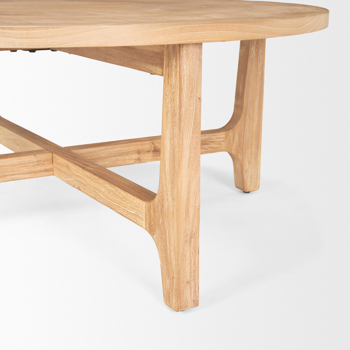Taylin Light Brown Wood Round Coffee Table, by Mercana, 39" length x 39" width x 16.75" height View 9