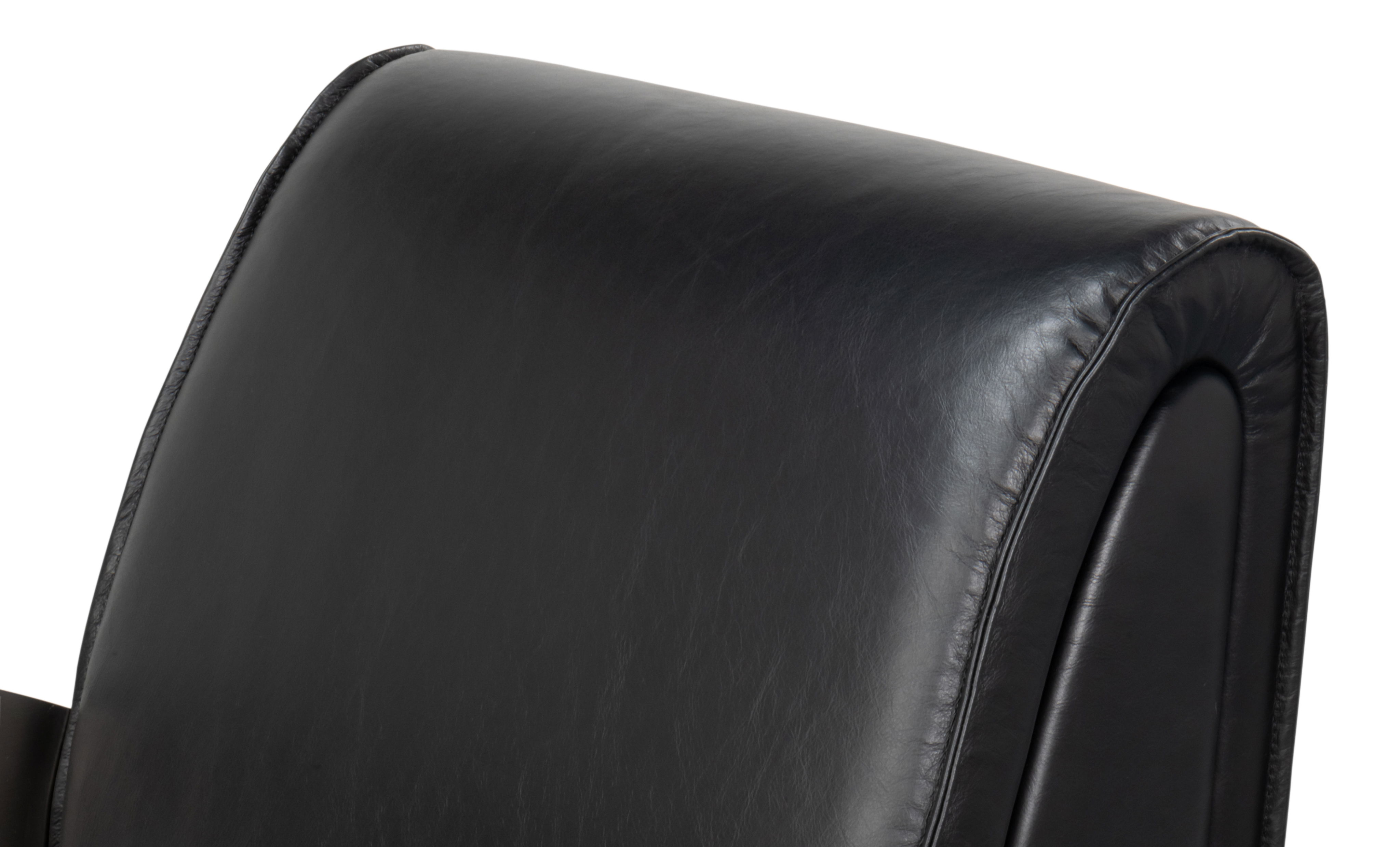 Carlisle Armchair, Leather,Onyx Black, Seating by Sarreid, 29" length x 37" width x 30" height View 17