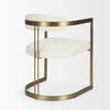 Hollyfield II Cream Fabric Seat with Gold Iron Frame Dining Chair, by Mercana, 20.47" length x 21.26" width x 29.53" height thumbnail 10
