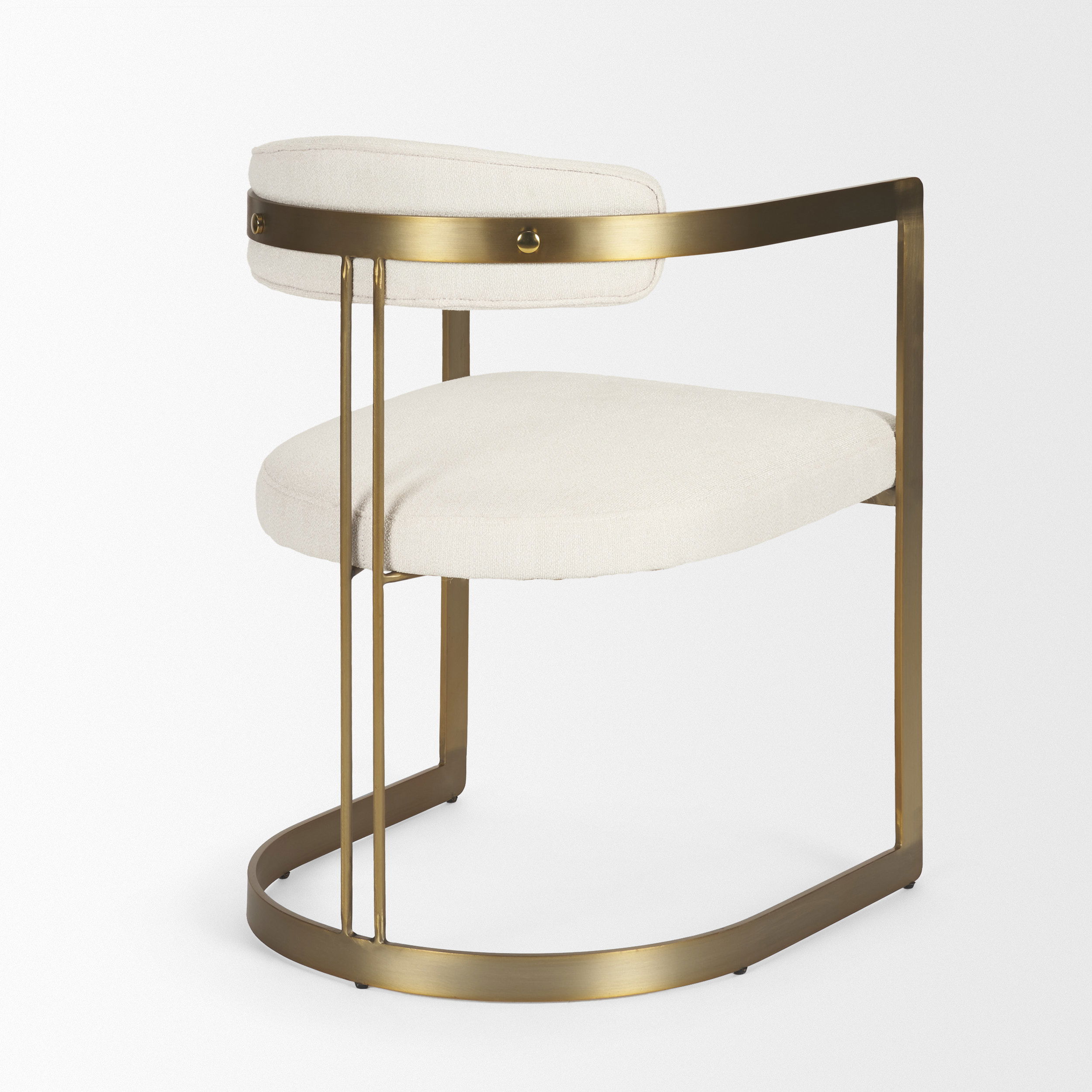 Hollyfield II Cream Fabric Seat with Gold Iron Frame Dining Chair large image 