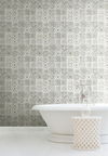 Ecaustic Tile Grey Peel & Stick Wallpaper, by York Wall, 20' length x 2'3" width x 0.02" depth thumbnail 3
