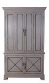 *Painted Directoire Style Cupboard, Shelving & Bookcase by Sarreid, 54" length x 17" width x 89" height thumbnail 4