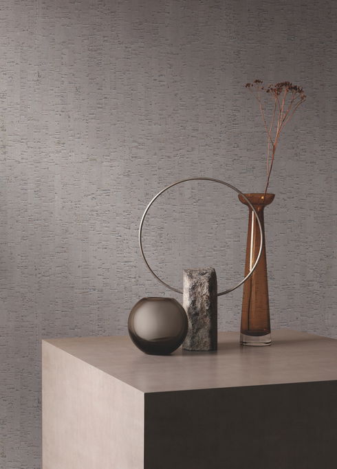 Plain Bamboo Metallic Wallpaper