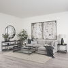 Trey 56'L x 32'W x 17'H Black Metal with Glass Coffee Table thumbnail 1