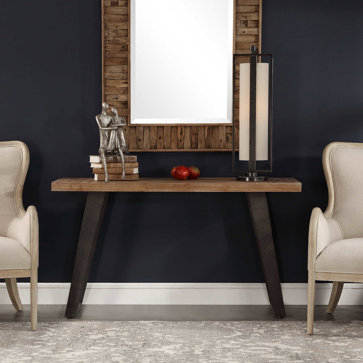 Freddy Weathered Console Table, by Uttermost, 55" width x 30" height x 15.75" depth View 7