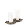Vivian Gold Metal and Glass Hurricane Candle Holder (Set of 2), Candles & Candle Holder by Mercana, 9.06" length x 9.06" width x 13.98" height thumbnail 1