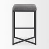 Frodo Backless 26.4in Seat Counter Stool | Gray Fabric with Black Iron, Counter & Bar Stool by Mercana, 16.54" length x 16.54" width x 26.38" height thumbnail 6