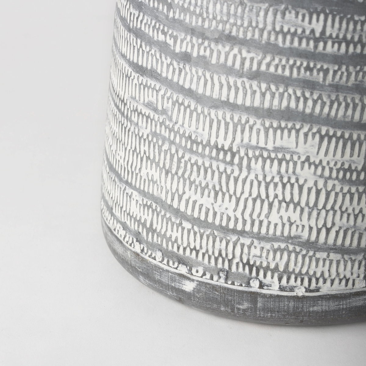 Serena II 11.2H Large Gray/White Textured Metal Jug, Decorative Jar by Mercana, 10" length x 7.1" width x 10.6" height View 10