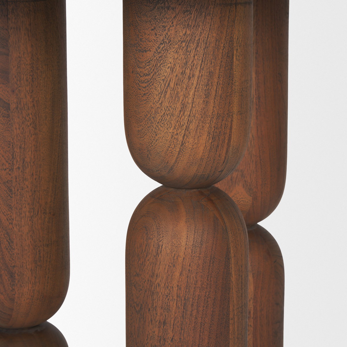 Sonel Pedestal Medium Dark Brown Acacia Wood Foyer Table, Side & End Table by Mercana, 32" length x 32" width x 30" height View 9