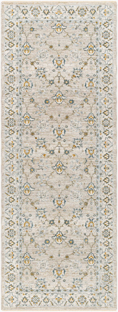 Dresden Machine Woven Rug, by Surya, 7'2.61" length x 2'7.5" width