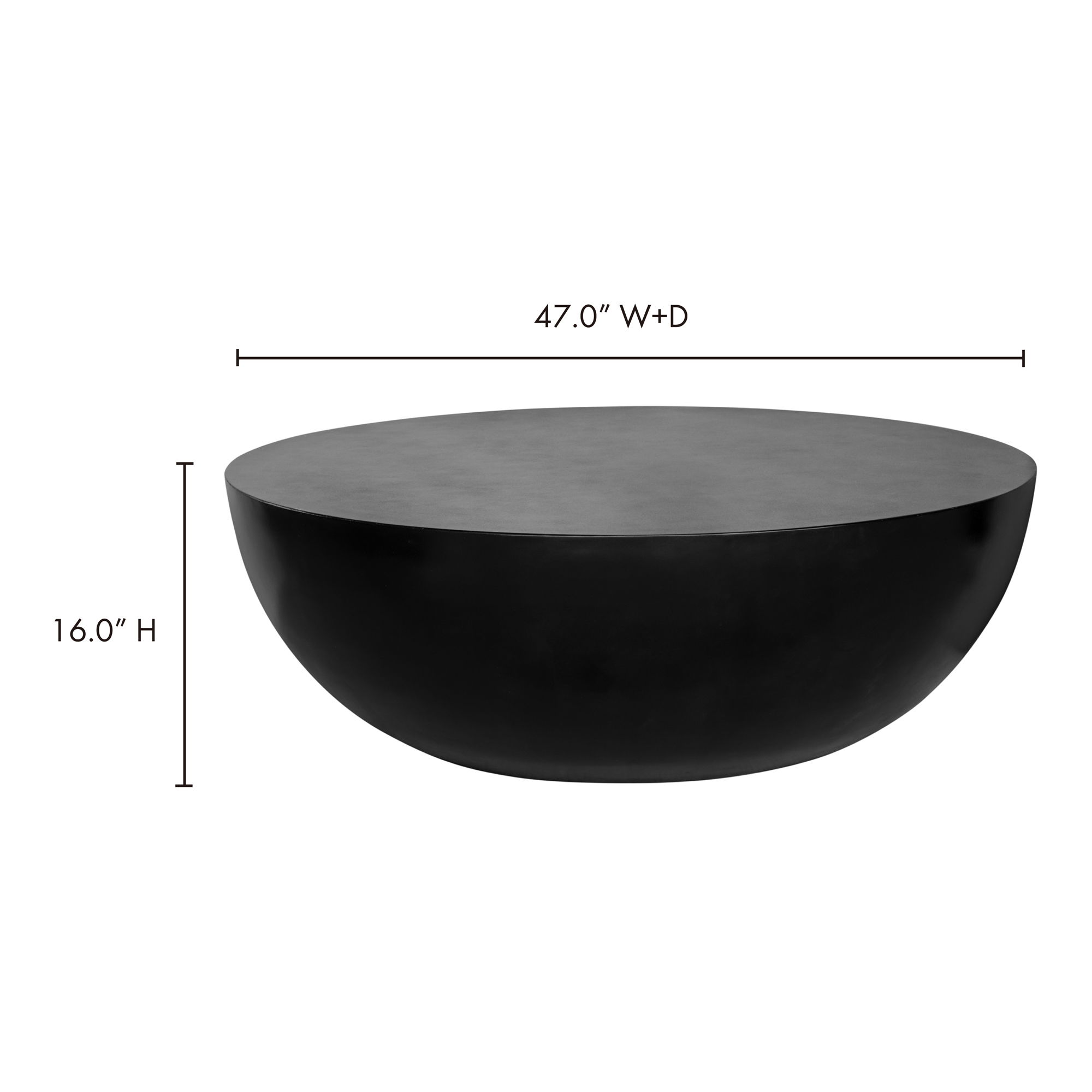 Insitu Coffee Table Black, by Moe's Home, 47" width x 15.75" height x 47" depth View 4