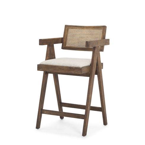 Indie Medium Brown with Cane Counter Stool