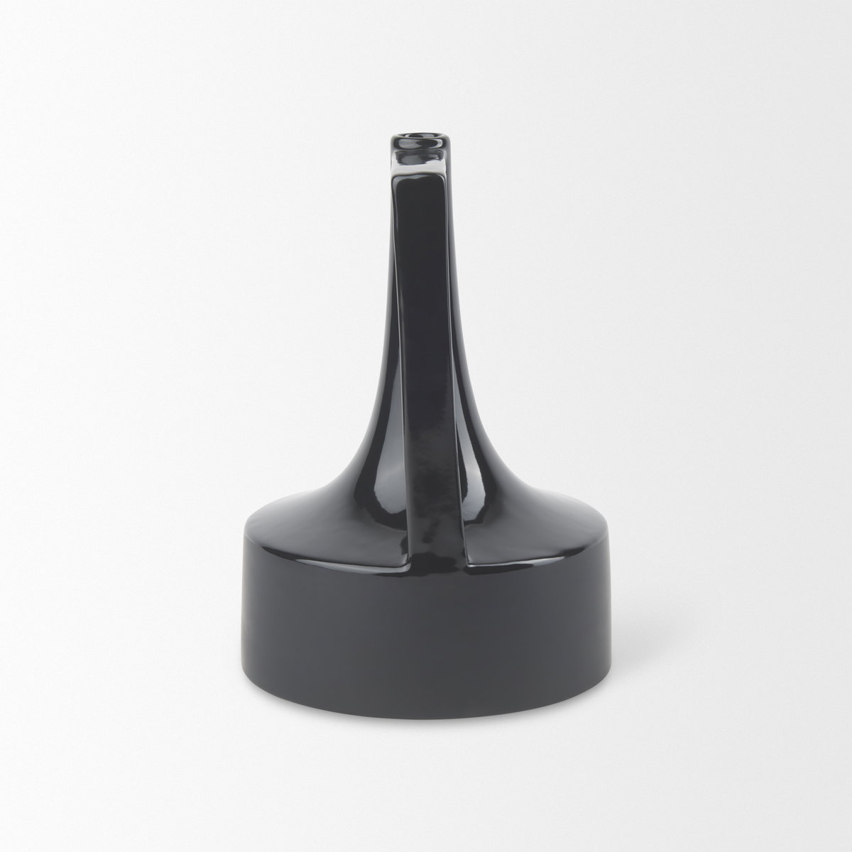 Burton 11.6H Medium Glossy and Matte Black Ceramic Jug Vase, by Mercana, 6.89" length x 6.89" width x 10.04" height View 5