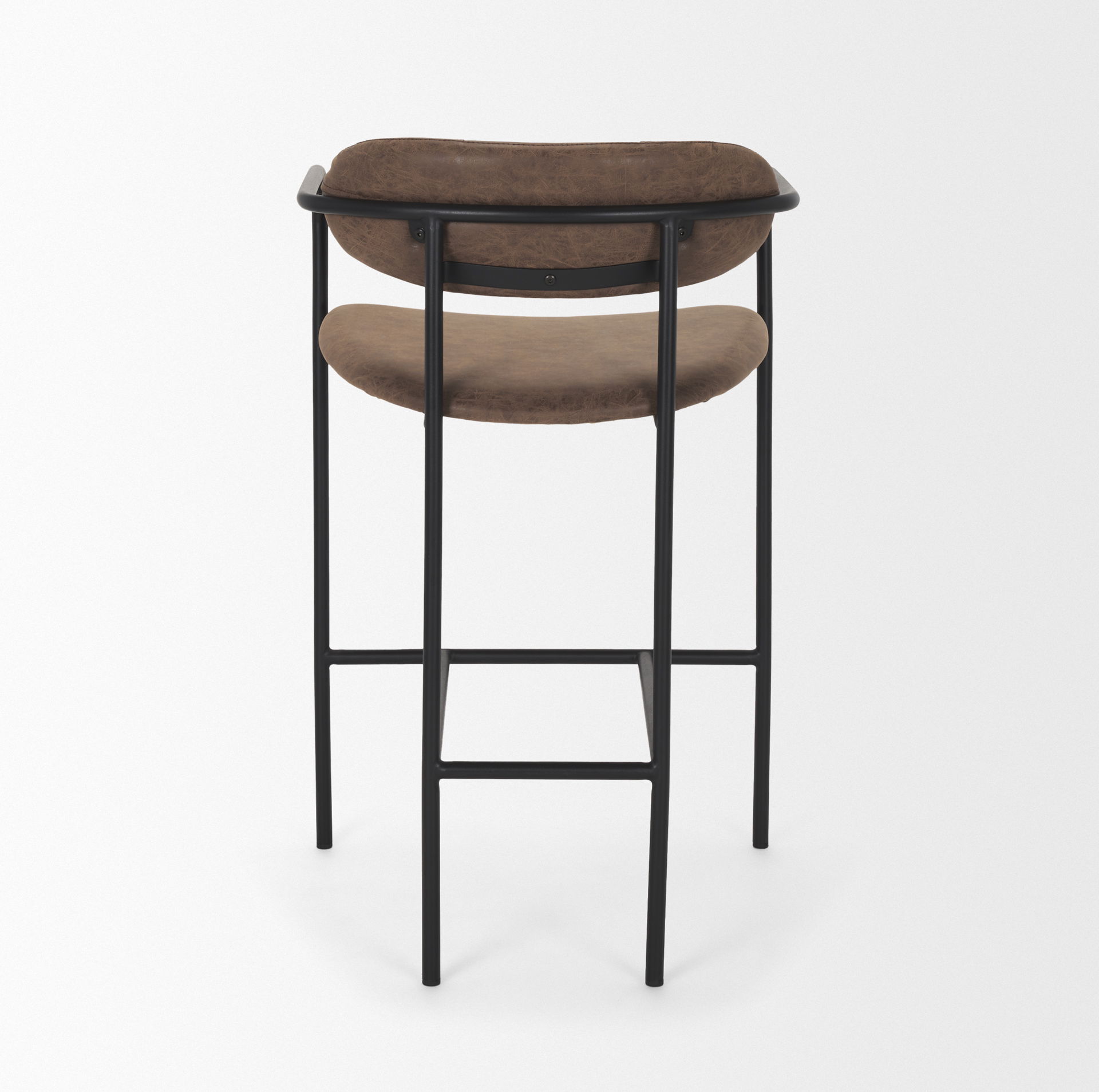 Parker Muted Brown Faux Leather with Black Metal Counter Stool large image 