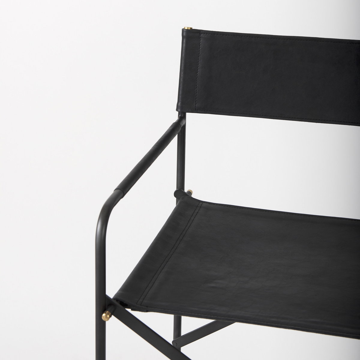 Direttore Backless 40.2in Seat Bar Stool | Black Leather with Black Iron, Counter & Bar Stool by Mercana, 19.3" length x 20" width x 40.2" height View 8