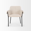 Brently Curved Back Dining Arm Chair | Oatmeal Fabric with Metal, Dining Chair by Mercana, 24.5" length x 29.5" width x 32.5" height thumbnail 7