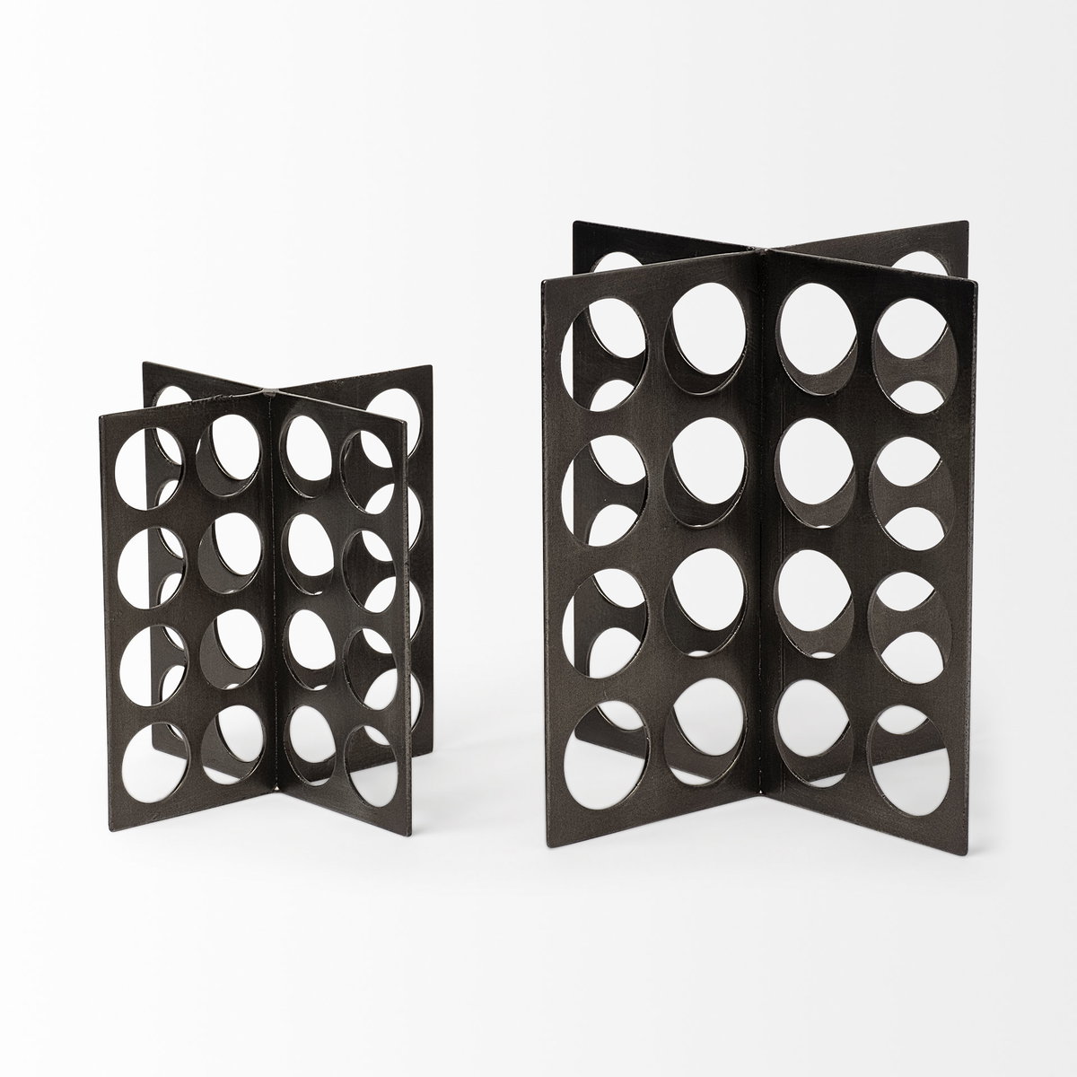 Fletcher (Small) 4L x 4W Gray Metal Abstract Decorative Object, by Mercana, 4.33" length x 4.33" width x 5.91" height View 6