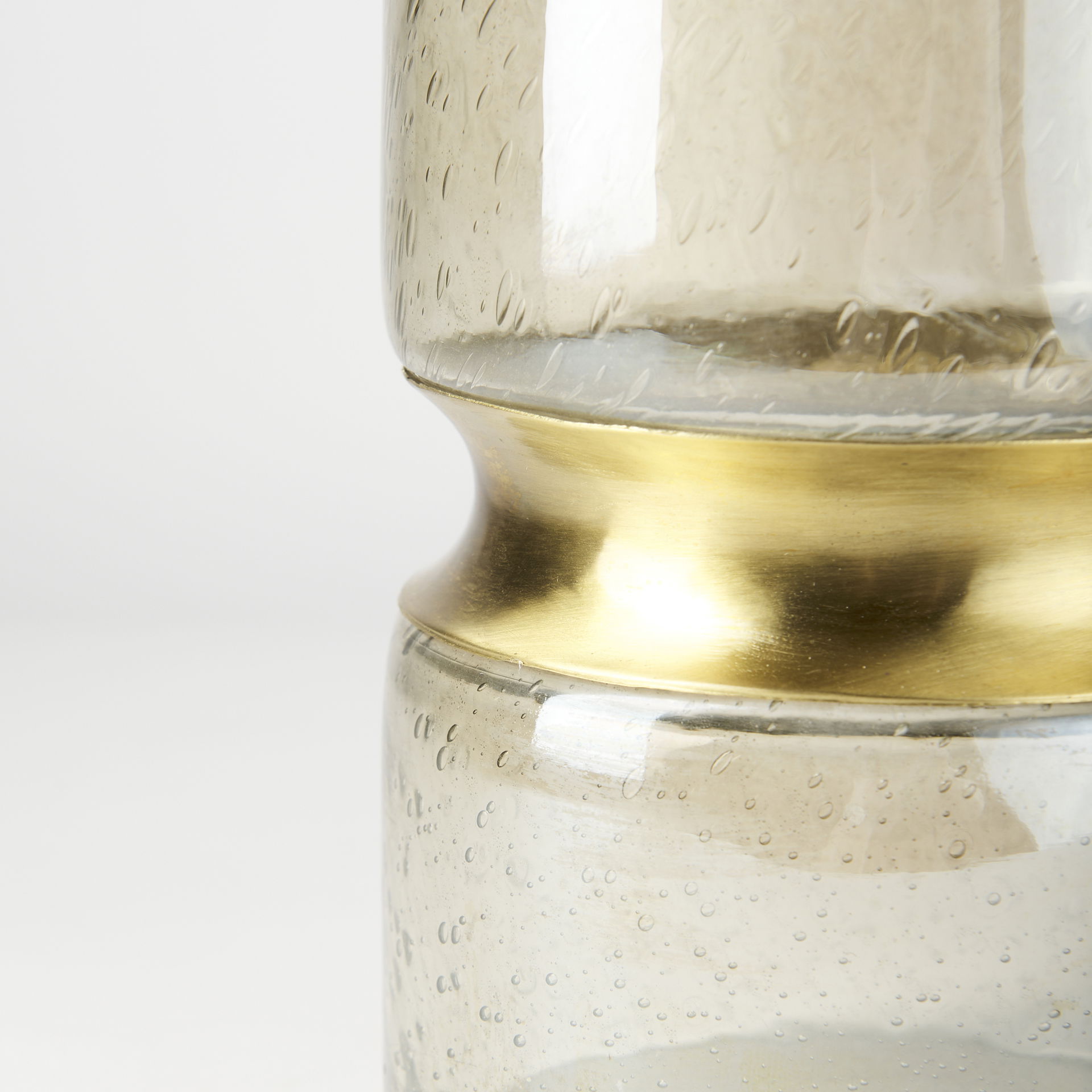 Adriatic II Large Brushed Gold Metal Glass Vase large image 