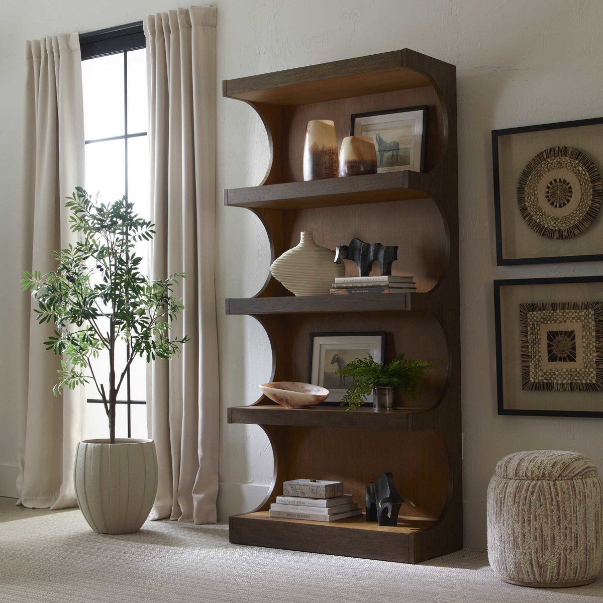 Osrick Modern Etagere, Shelving & Bookcase by Uttermost, 40" width x 86" height x 17" depth View 4