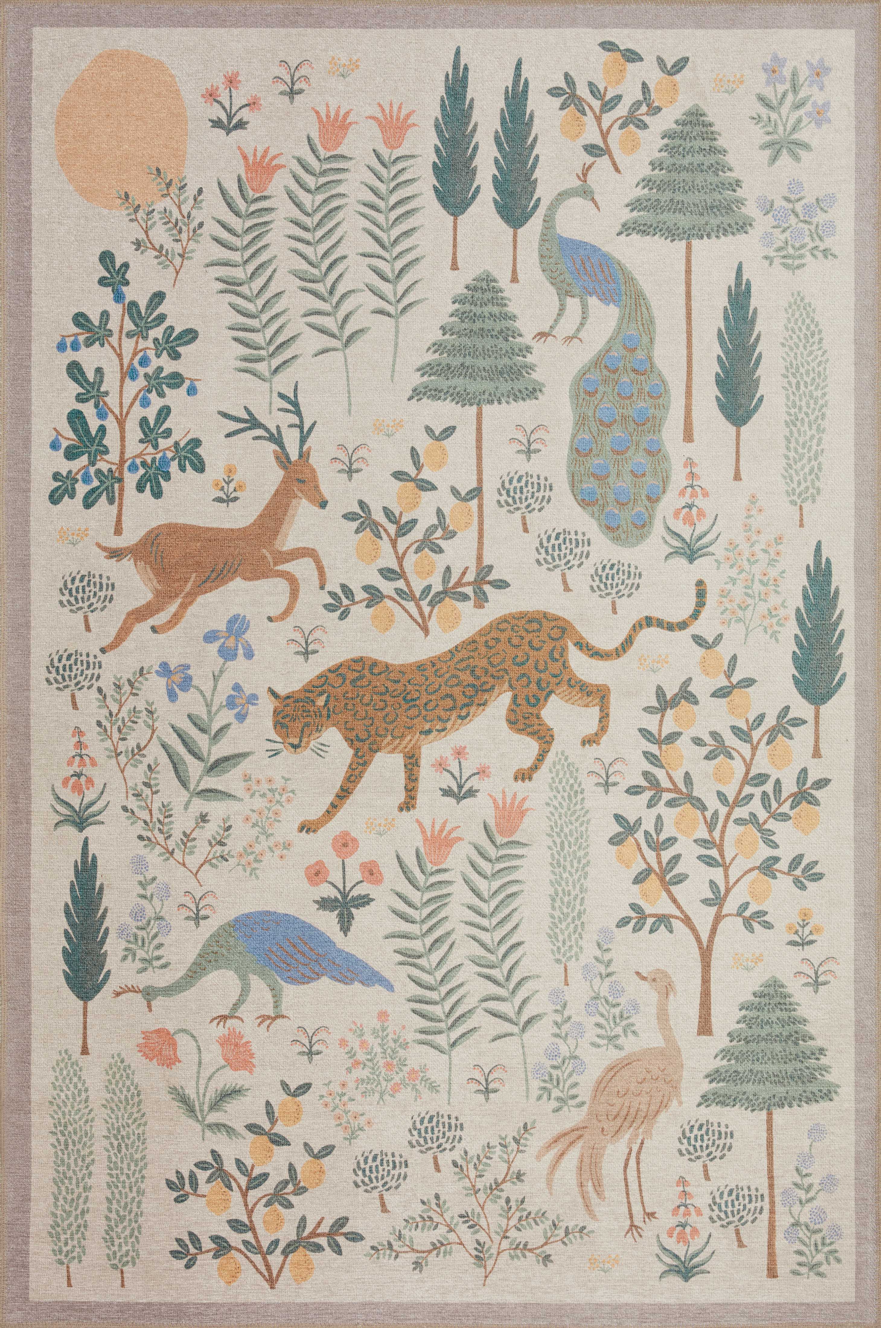 Rifle Paper Co. x Loloi Menagerie Rug, 2'3" length x 3'9" width