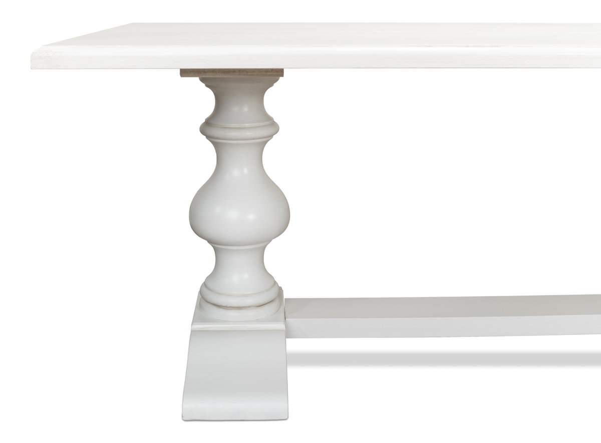 Lionisio Trestle Table  Cortina White, by Sarreid, 3'5" length x 7' width x 2'6" height View 8