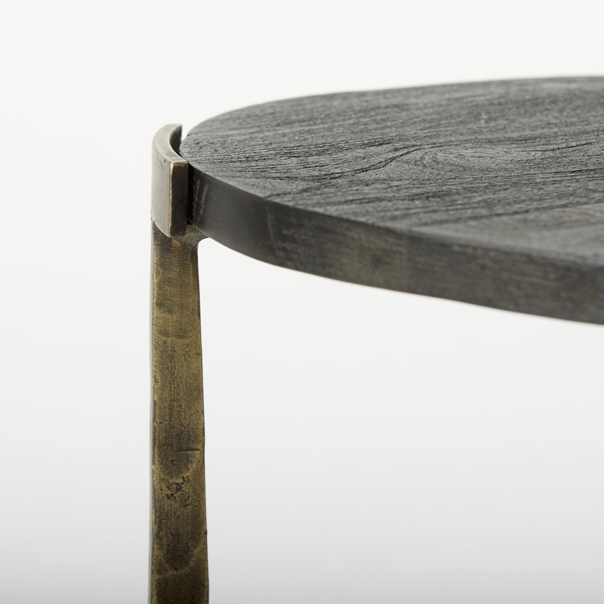 Atticus Black Wood and Antiqued Gold Metal Nesting Accent Tables (Set of 2), Side & End Table by Mercana, 13.25" length x 13.25" width x 24" height View 6