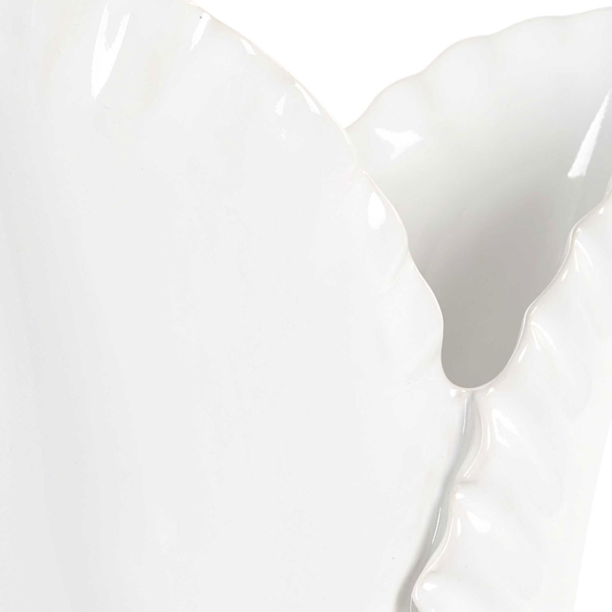 Leafscape White Vases Set/2, by Uttermost, 7.75" width x 15" height x 5.94" depth View 5