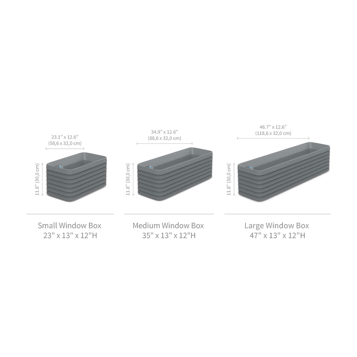 TruDrop Slat Self Watering Large Deck Box, Planter by Crescent Garden, 19" width x 23" height x 46.65" depth View 3