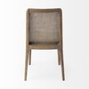 Clara Cane Back Dining Side Chair | Cream Fabric with Brown Wood, Dining Chair by Mercana, 18" length x 23.25" width x 33.75" height thumbnail 9