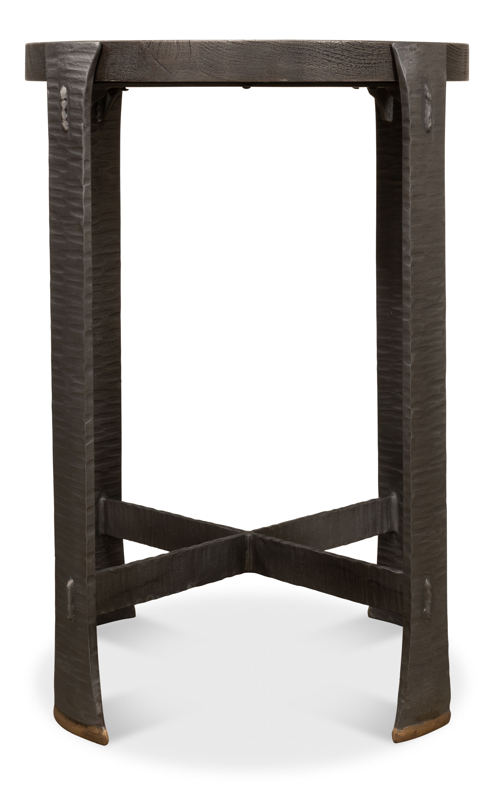 *Forged Slats Side Table/Moleskin, Side & End Table by Sarreid, 18" length x 18" width x 25" height View 3