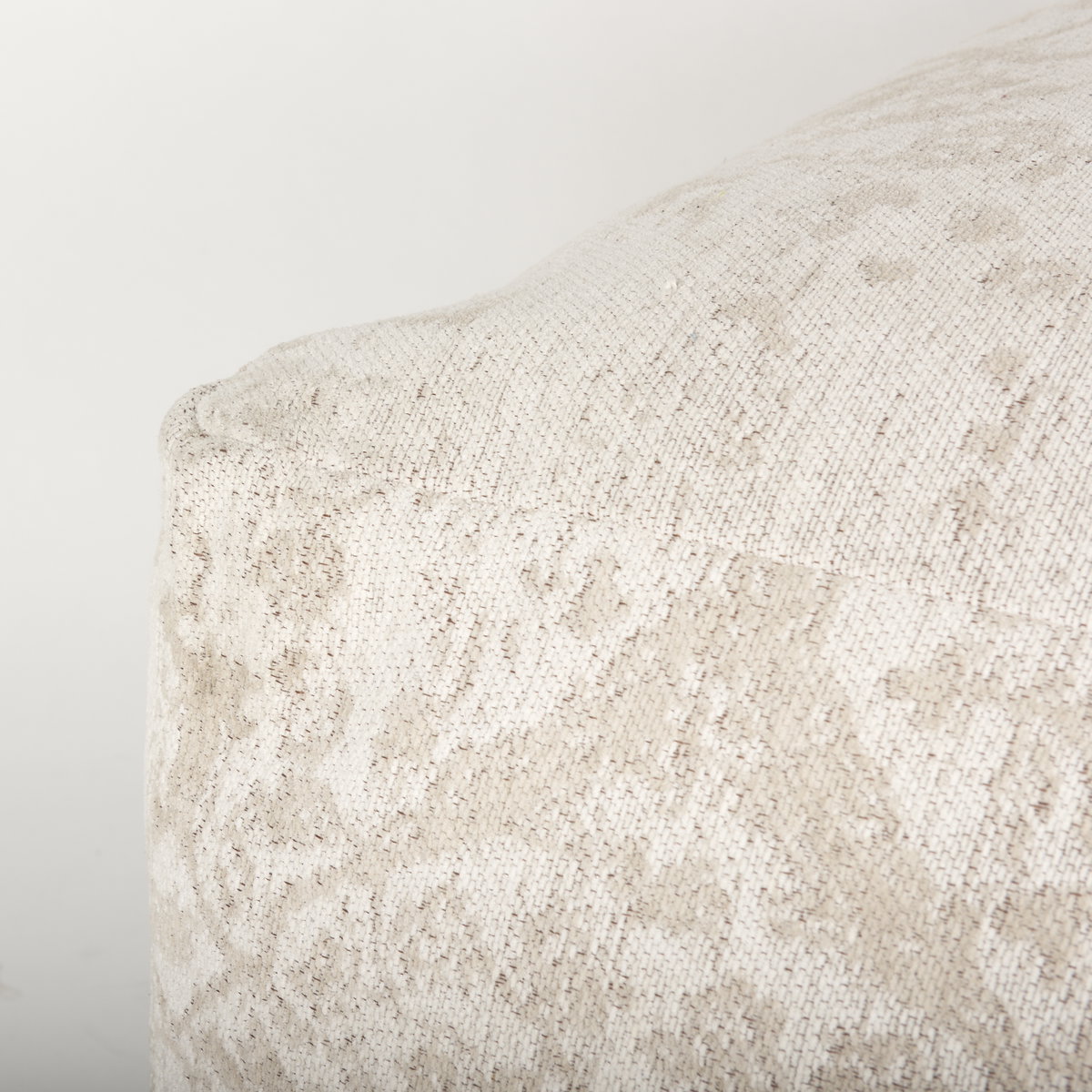 Khloe Large Cream Pouf, Ottoman by Mercana, 36" length x 36" width x 17" height View 7