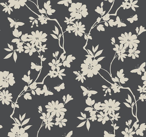 Flutter Vine Grey Wallpaper