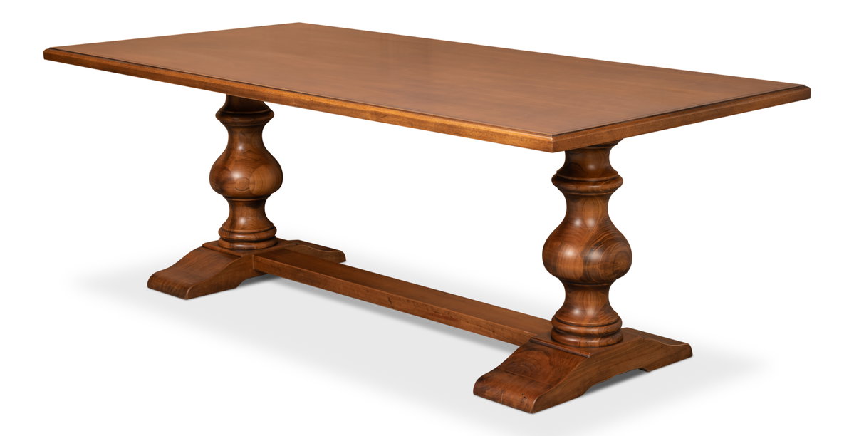 Lionisio Trestle Table  Noce Antica, by Sarreid, 3'5" length x 7' width x 2'6" height View 8