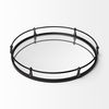 Kimbel 24L x 24W Black Metal Mirrored Base Round Tray thumbnail 4