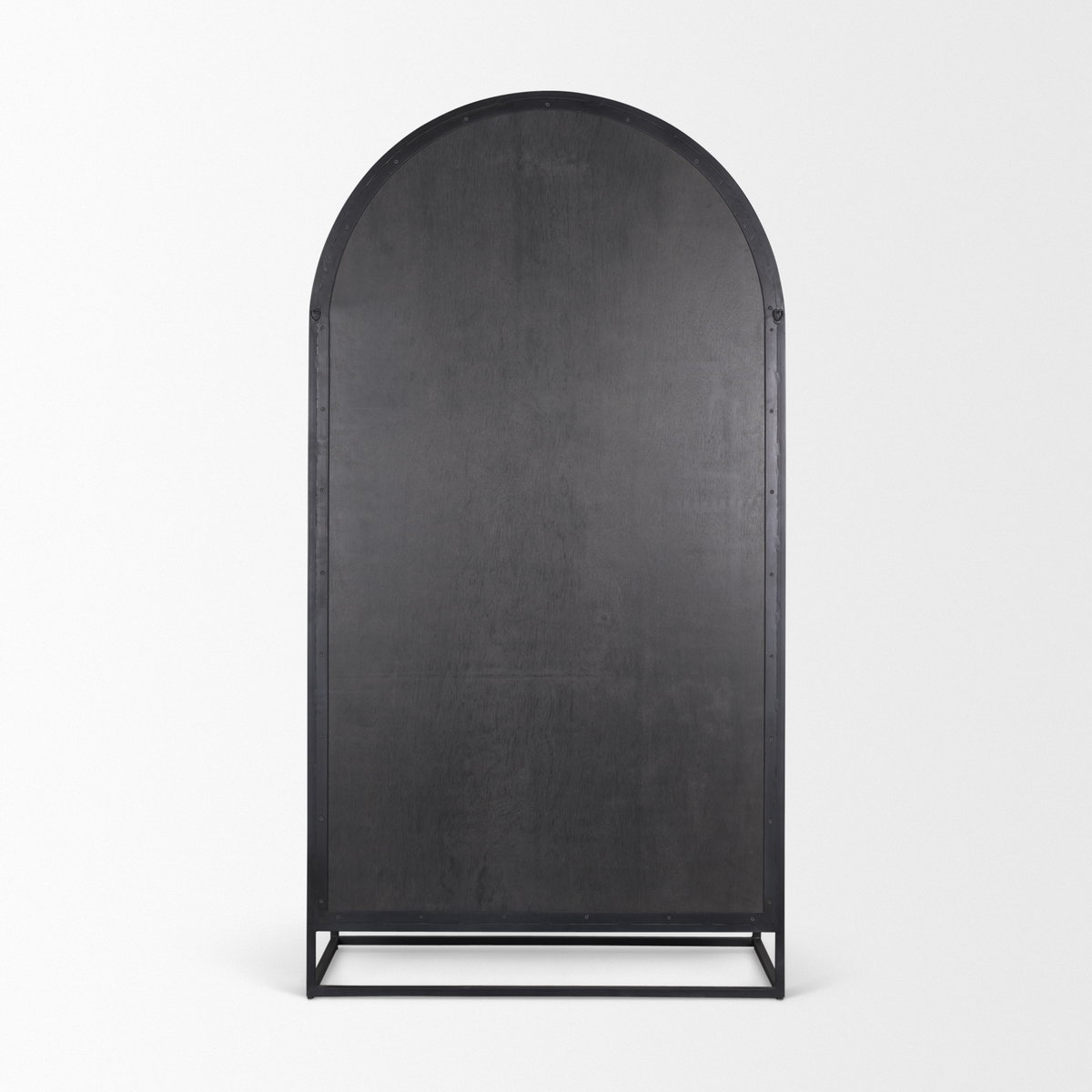 Sloan 42W x 80H Black Wood with Black Metal Frame Arched Cabinet, Cabinets & Sideboard by Mercana, 42" length x 18.5" width x 80" height View 8