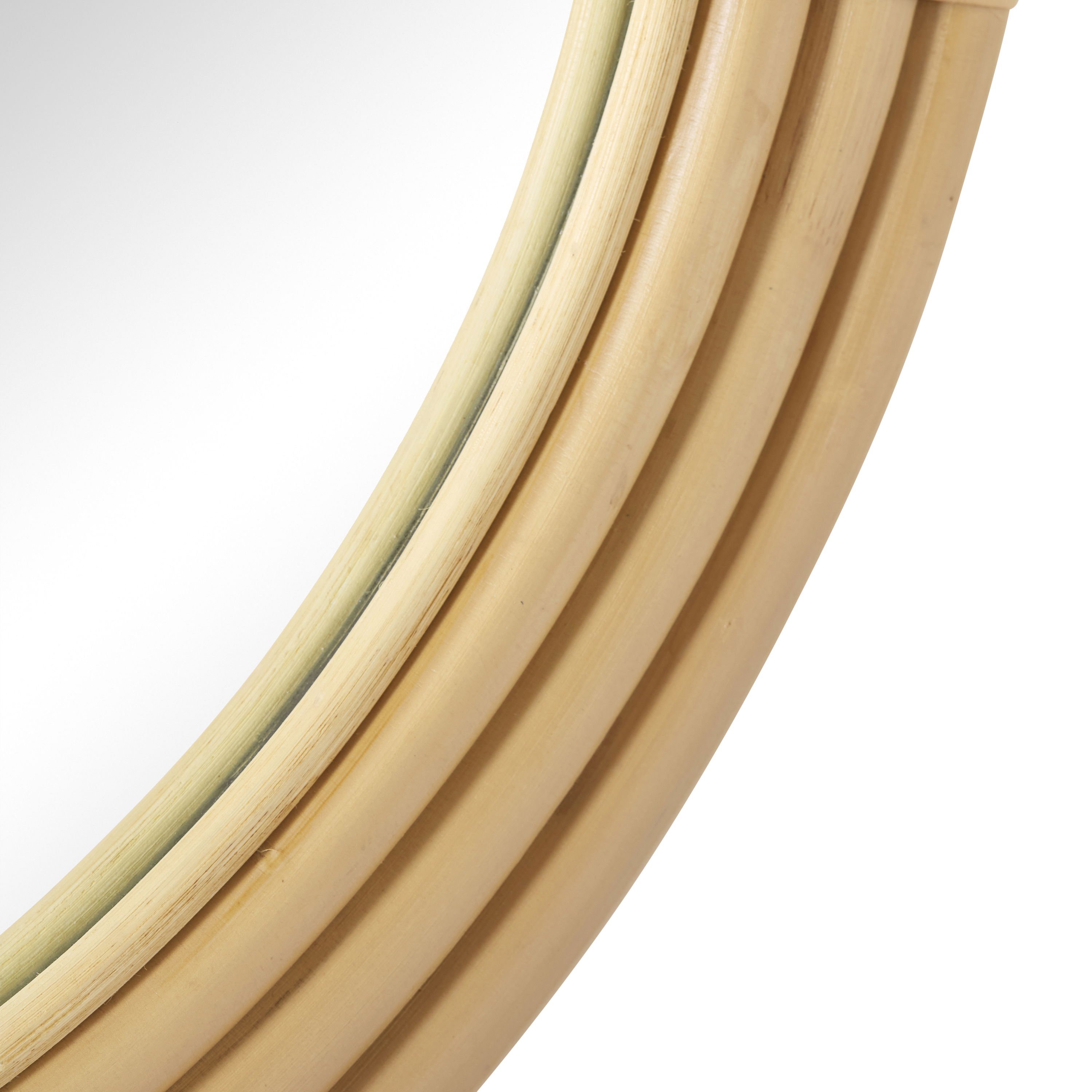 Pelicano Small Round Mirror, by Woven, 28" diameter x 1.5" depth View 2