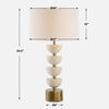 Hemisphere Travertine Table Lamp, by Uttermost, 17" width x 30.5" height x 17" depth thumbnail 3
