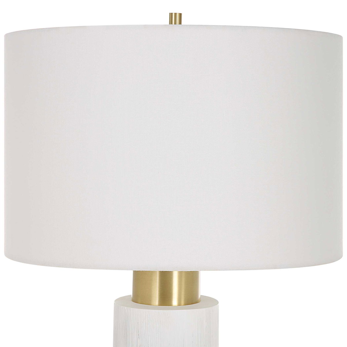 Ruse Whitewashed Table Lamp, by Uttermost, 1'4" width x 2'6" height x 1'4" depth View 6