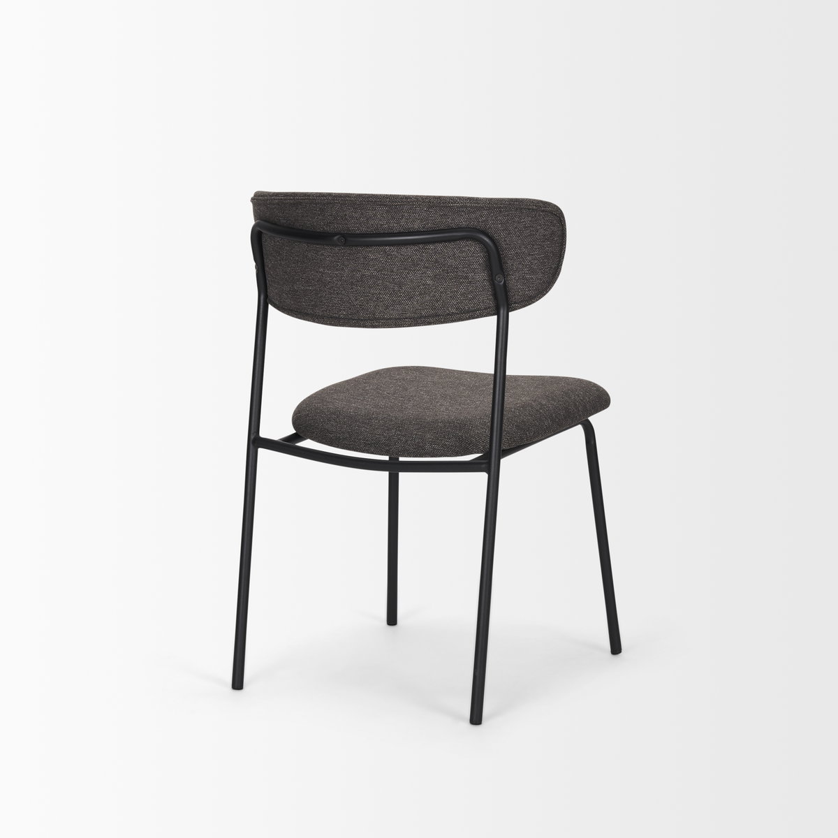 Corey Contoured Back Dining Side Chair | Gray Fabric with Metal, Dining Chair by Mercana, 22.25" length x 21.25" width x 32" height View 9